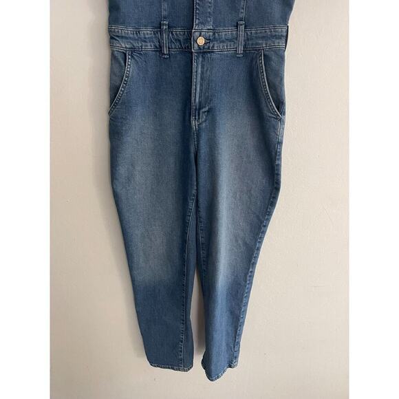 Gap 2 Denim Jumpsuit Short Sleeve Womens Painter Carpenter Style Jeans - Picture 6 of 11